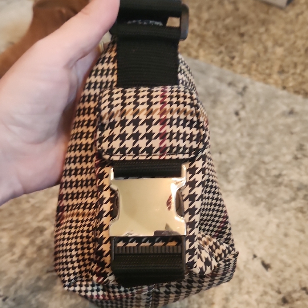 Lauren Ralph Lauren Black and Cream Houndstooth Shoulder Bag - Picture 5 of 11
